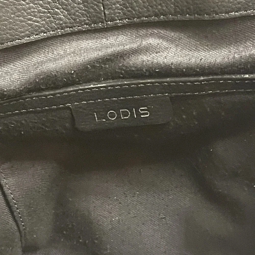 Lodis Stellene Black Pebbled‎ Leather Backpack Travel Laptop Minimalist Bag